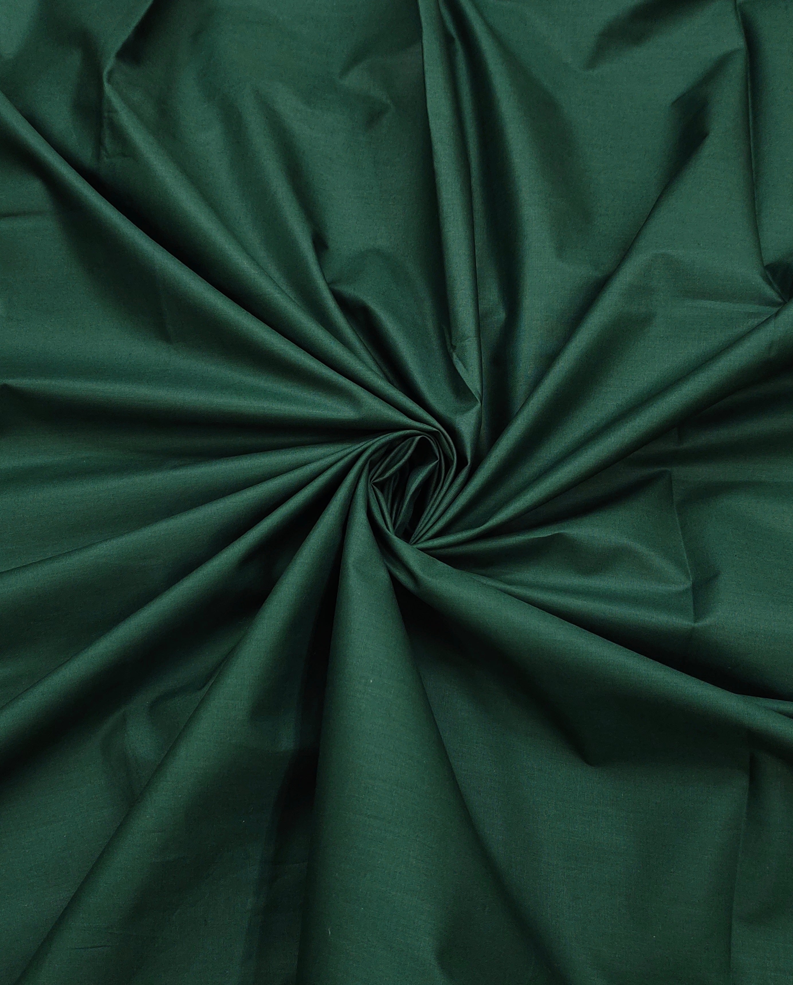 Deep Emerald Green & Crystal White Cotton Combo Fabric