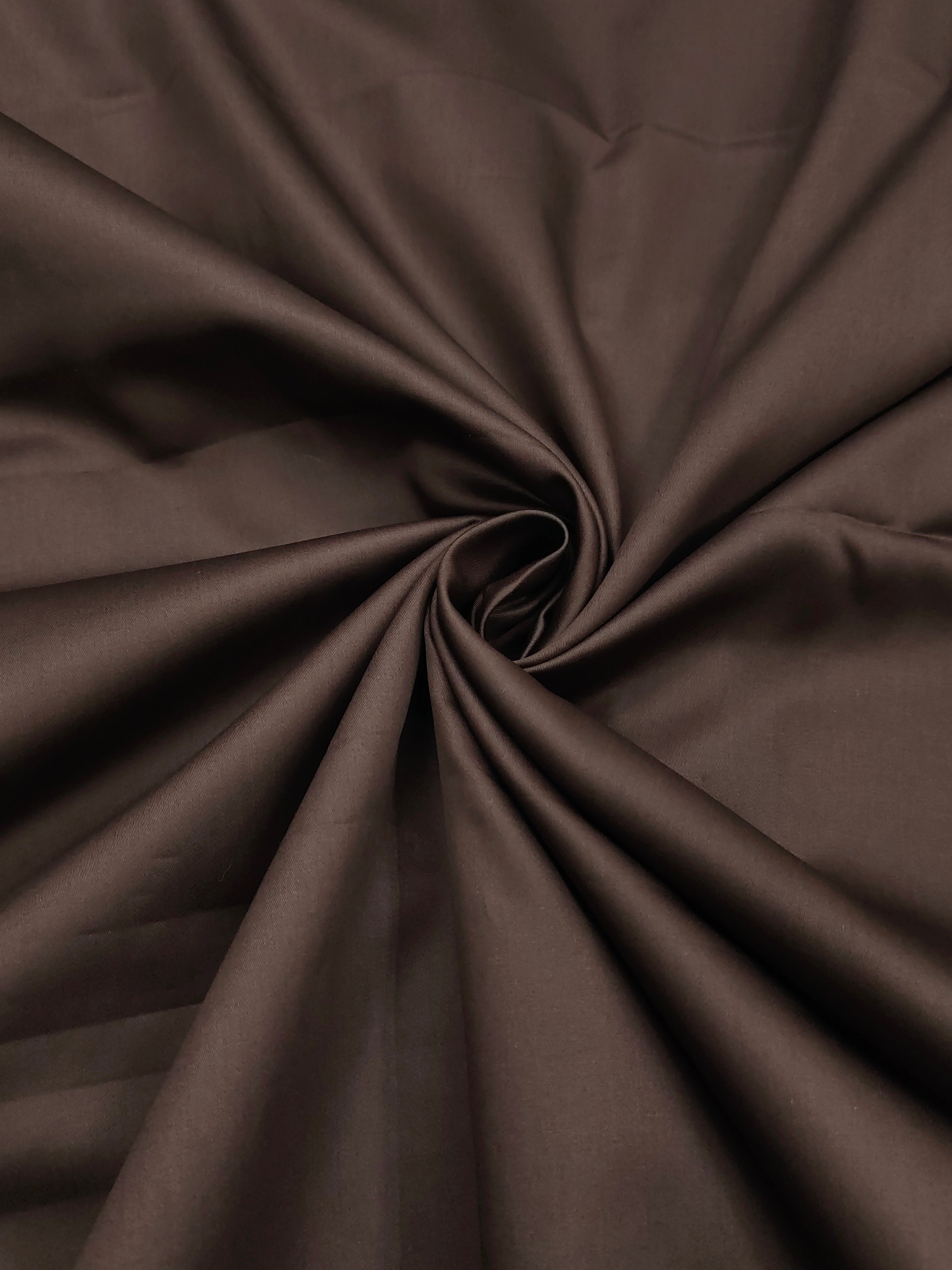 Espresso Brown Cotton Shirt Fabric for Men | Soft Cotton Material