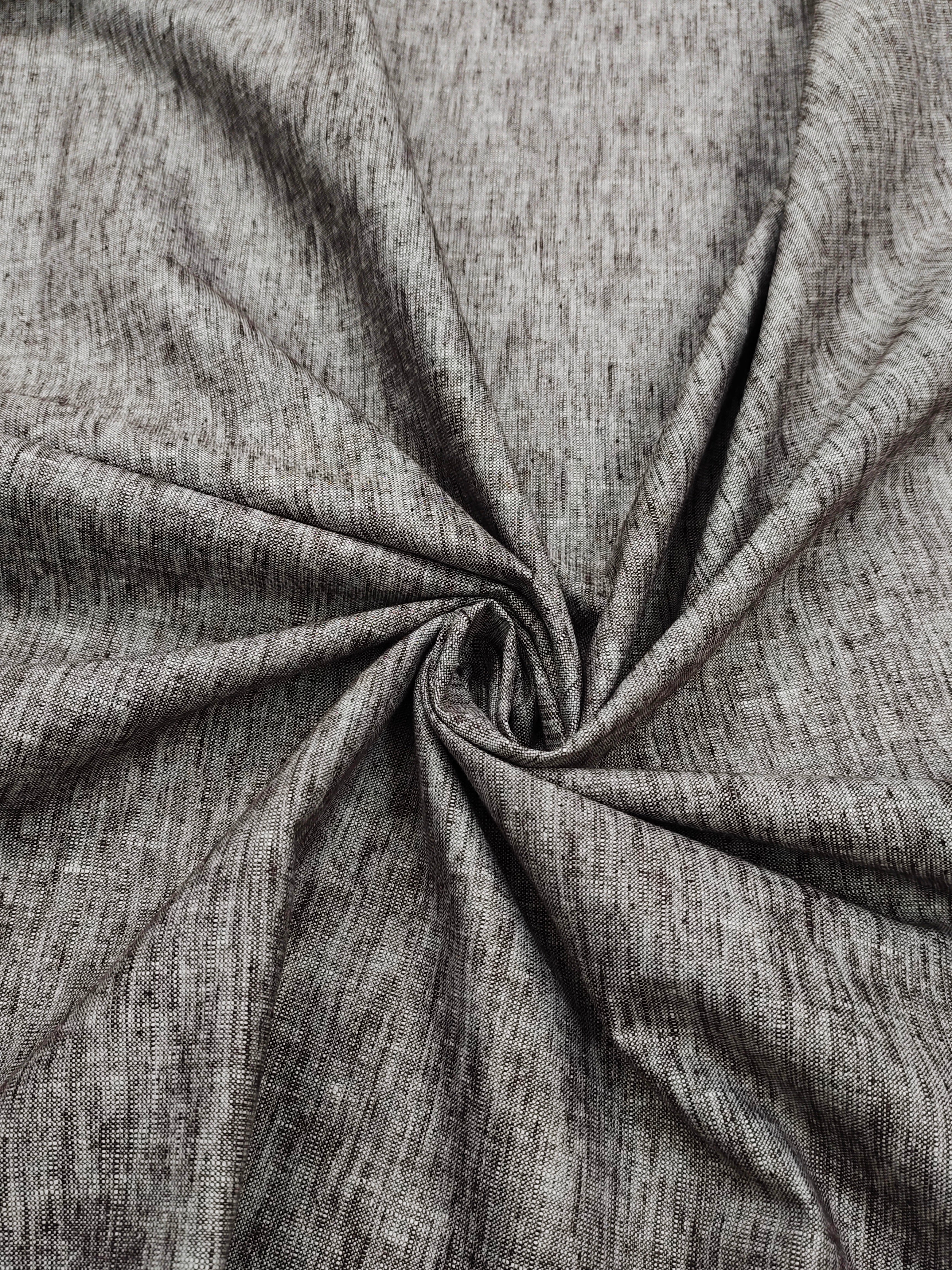 Premium Taupe Brown Mélange Linen Trouser Fabric – Soft & Breathable