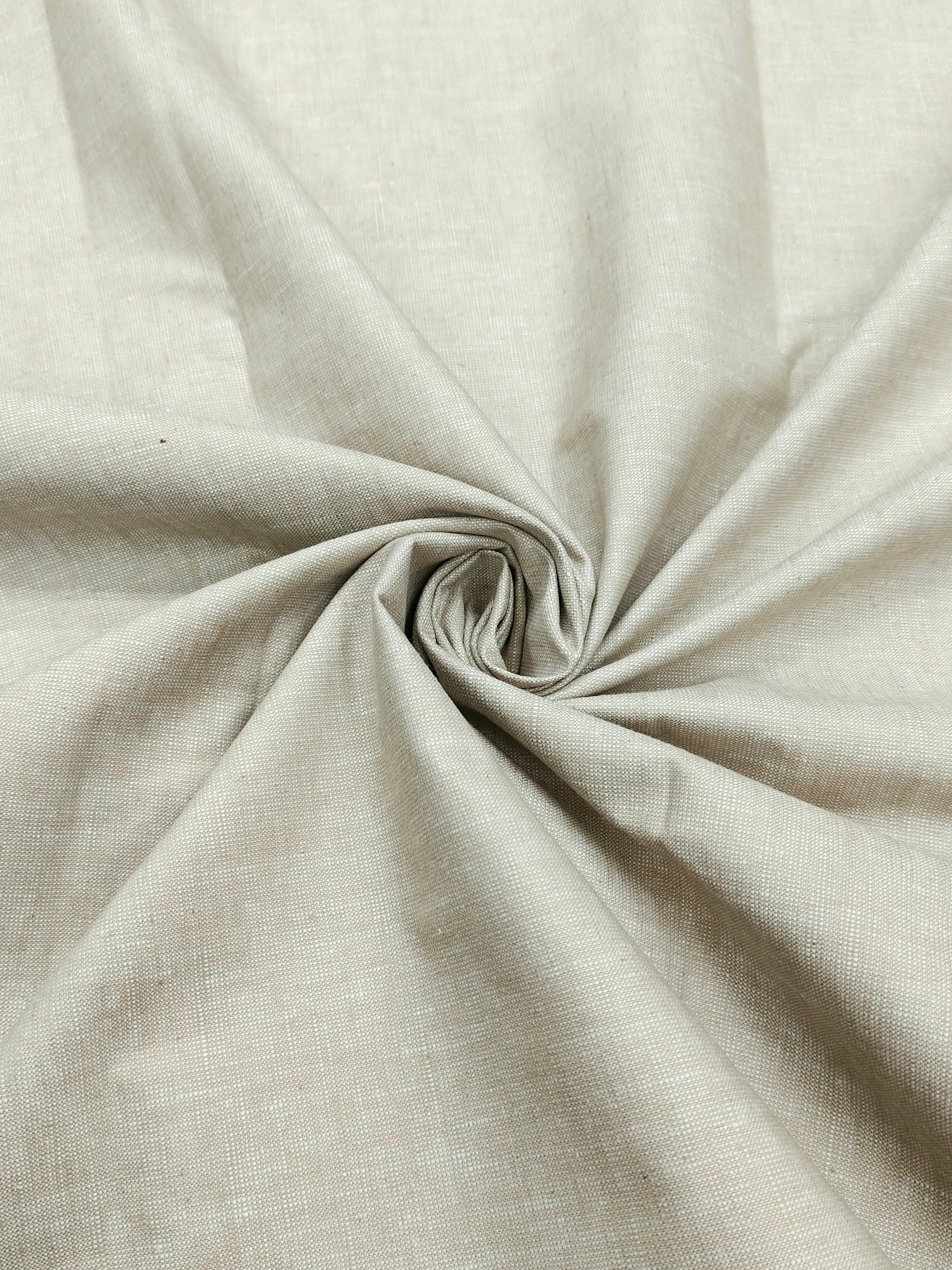 Premium Oatmeal Solid Linen Trouser Fabric – Soft & Breathable