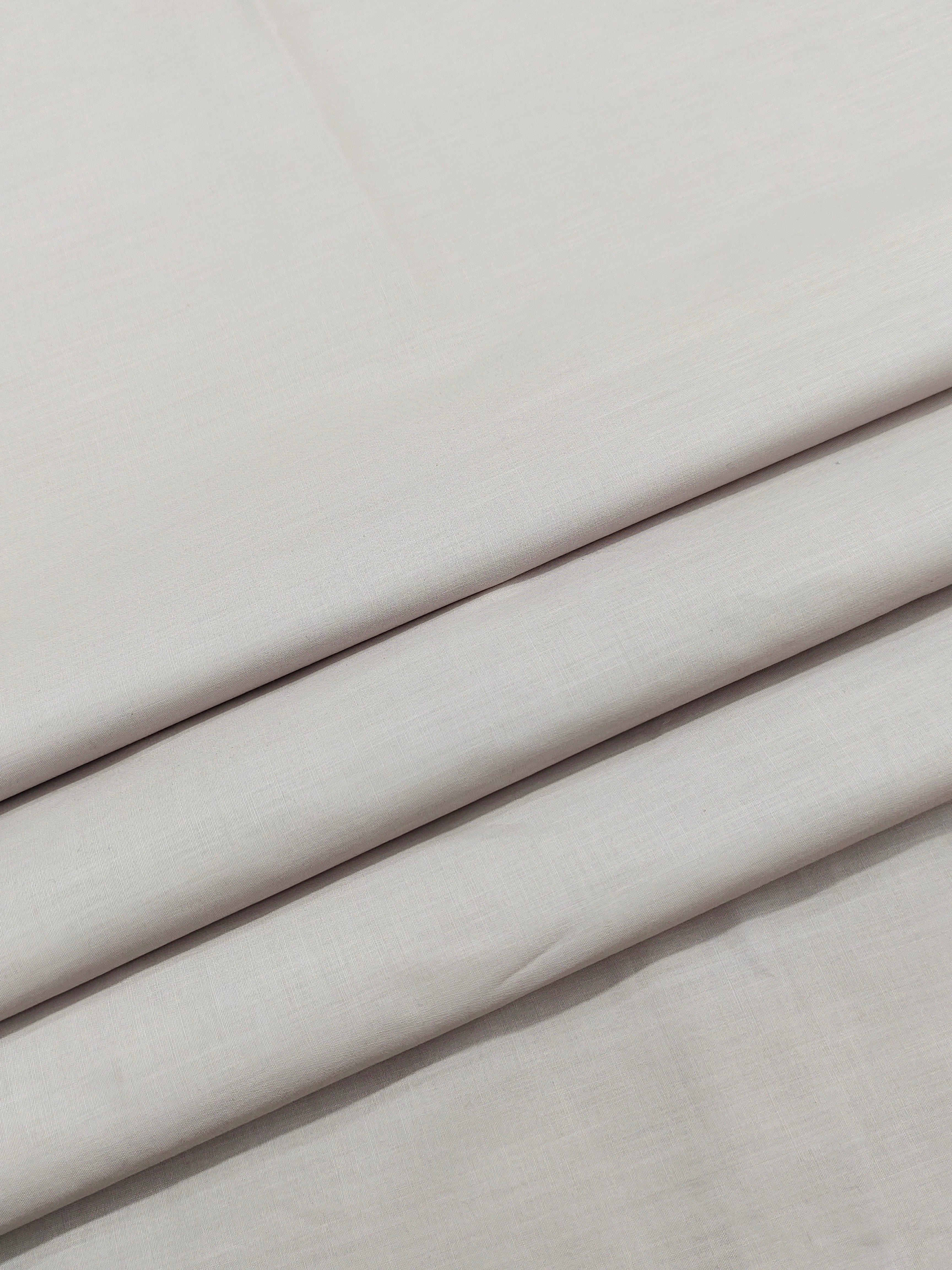 Premium Pearl Grey Solid Cotton Shirt Fabric – Soft & Breathable