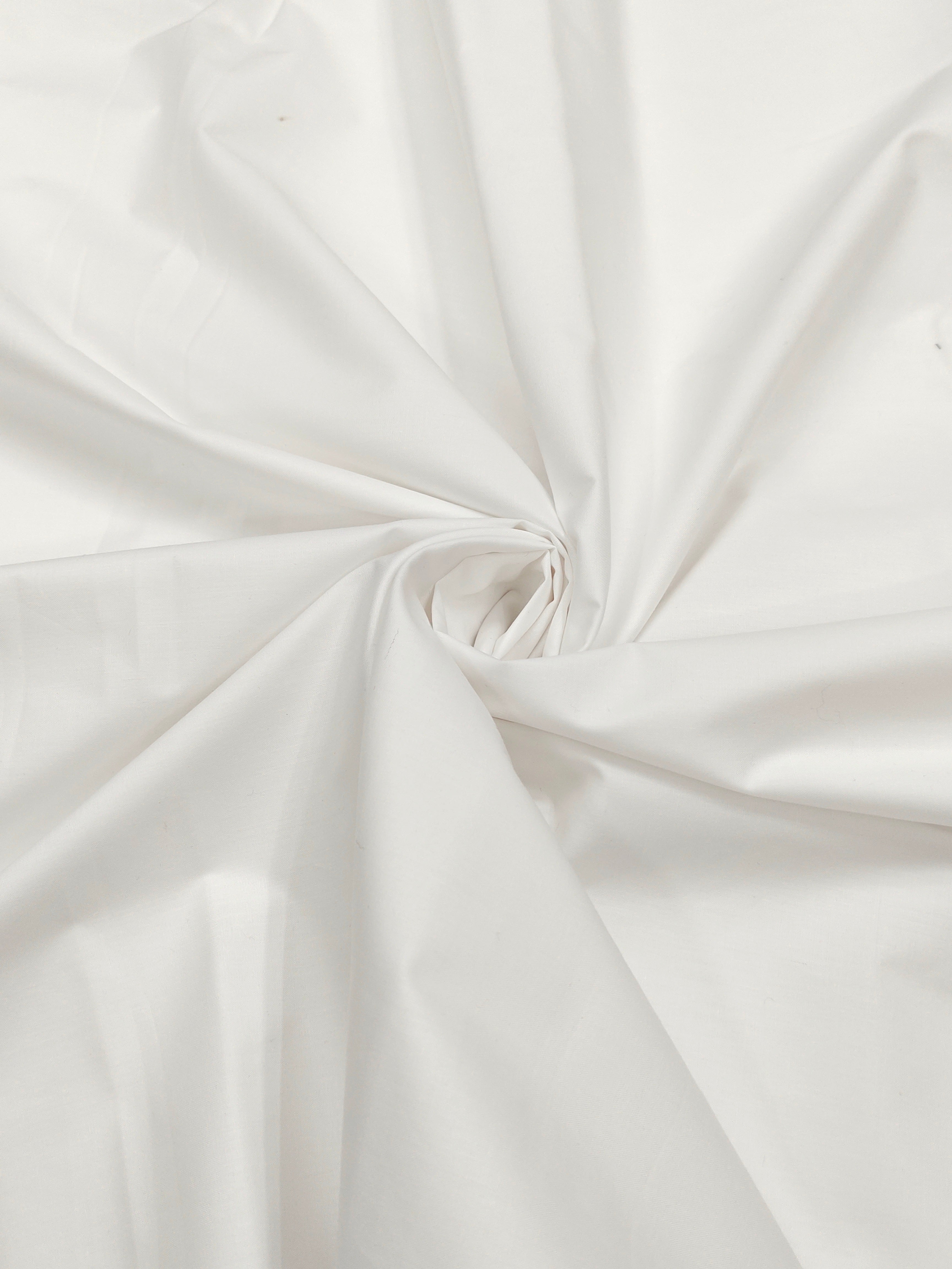Premium Optic White Solid Cotton Shirt Fabric – Soft & Breathable
