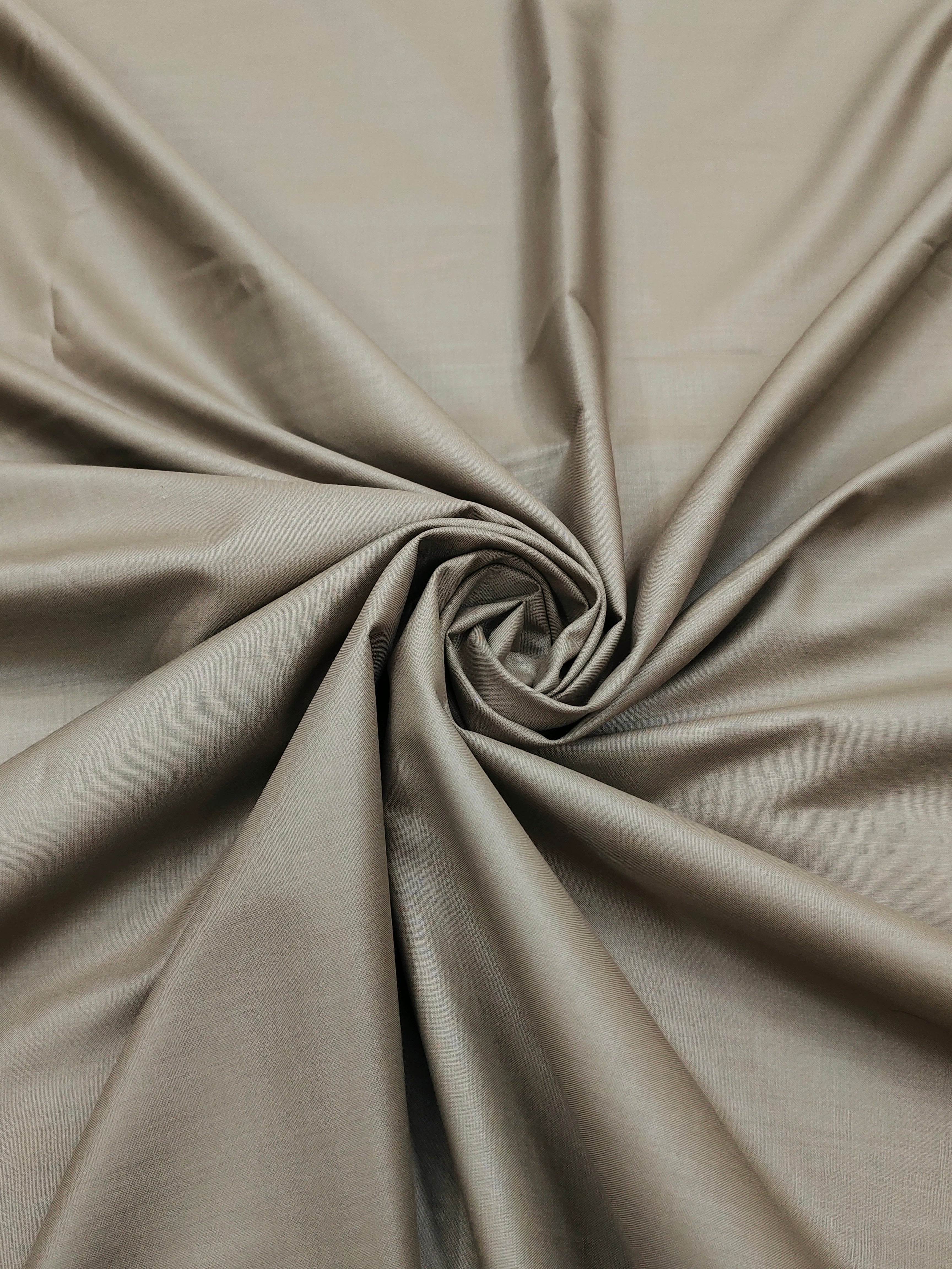 Premium Warm Taupe Solid Cotton Shirt Fabric – Soft & Breathable