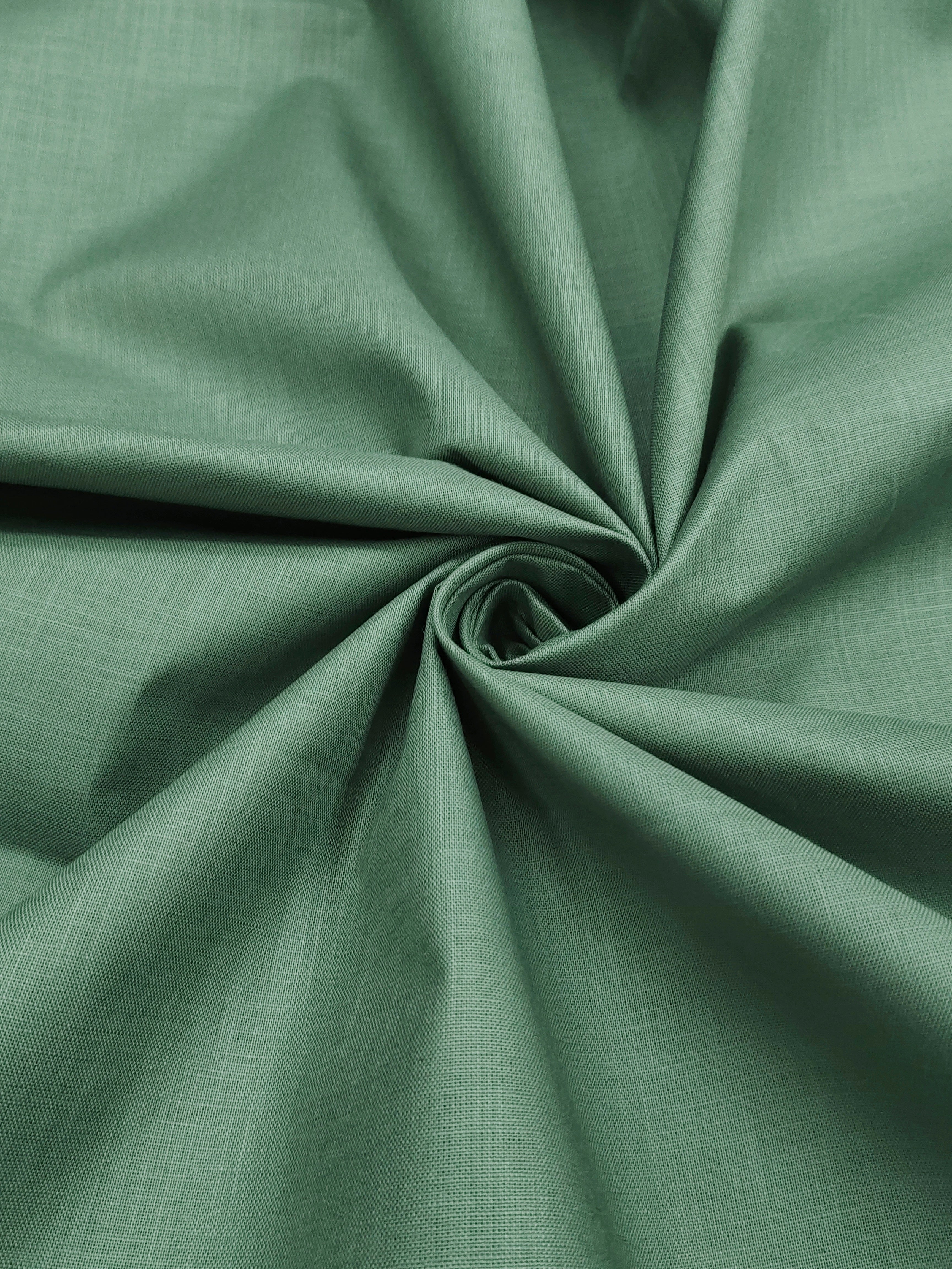 Mint Green & Optical White Linen Combo Fabric for Men