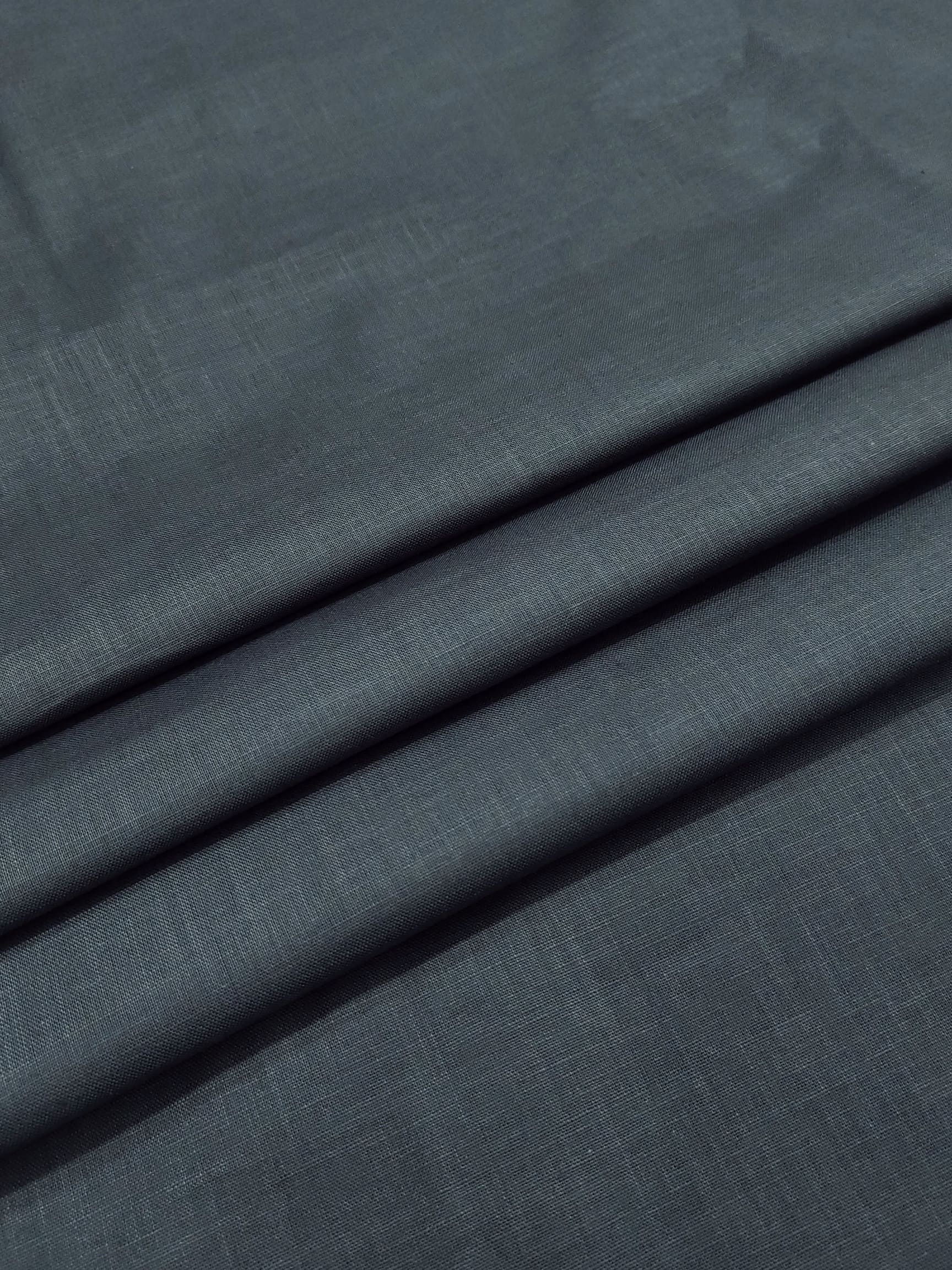 Charcoal Grey Semi Linen Fabric | Vastravira