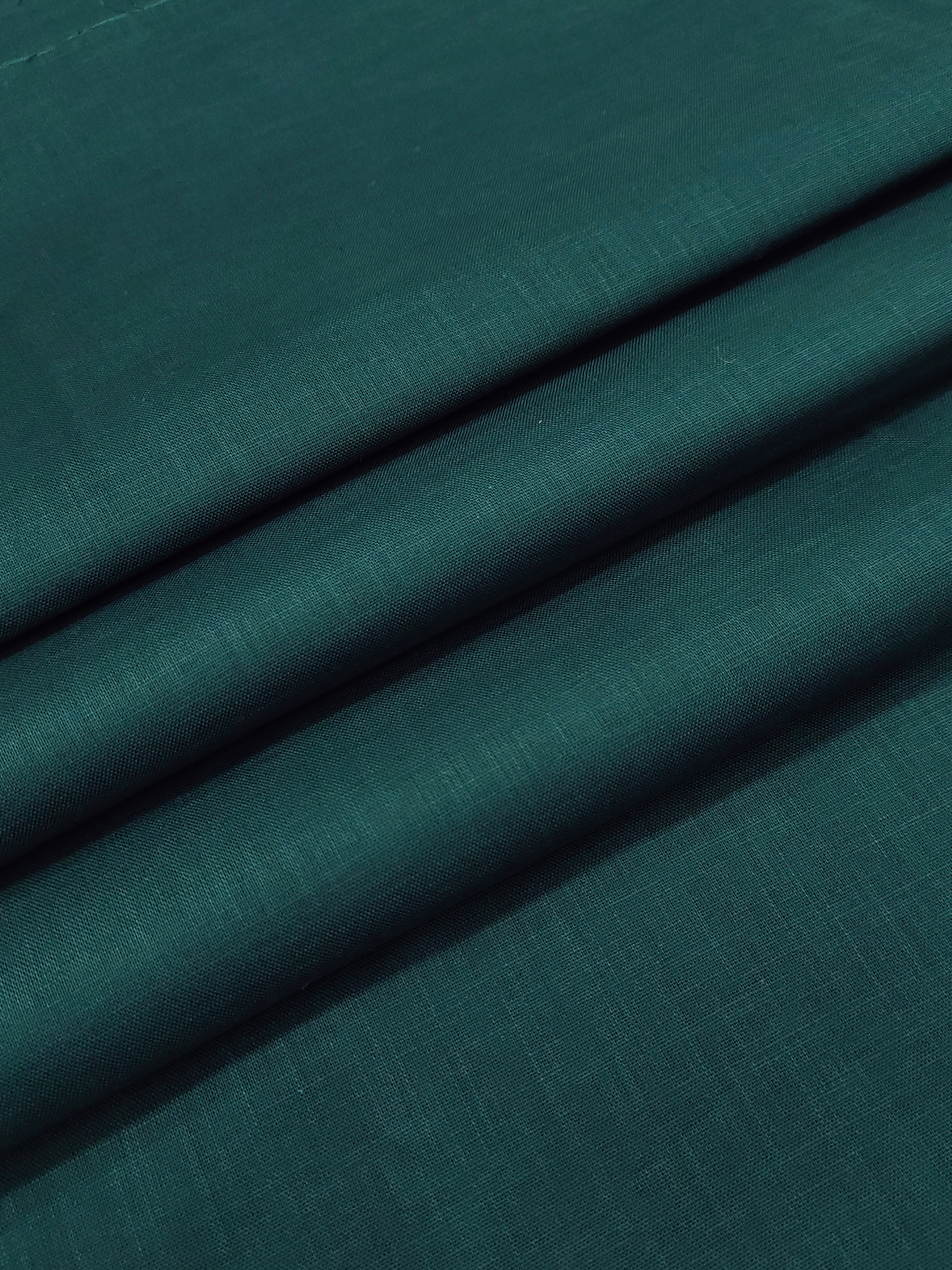 Teal Green Semi Linen Shirt Fabric