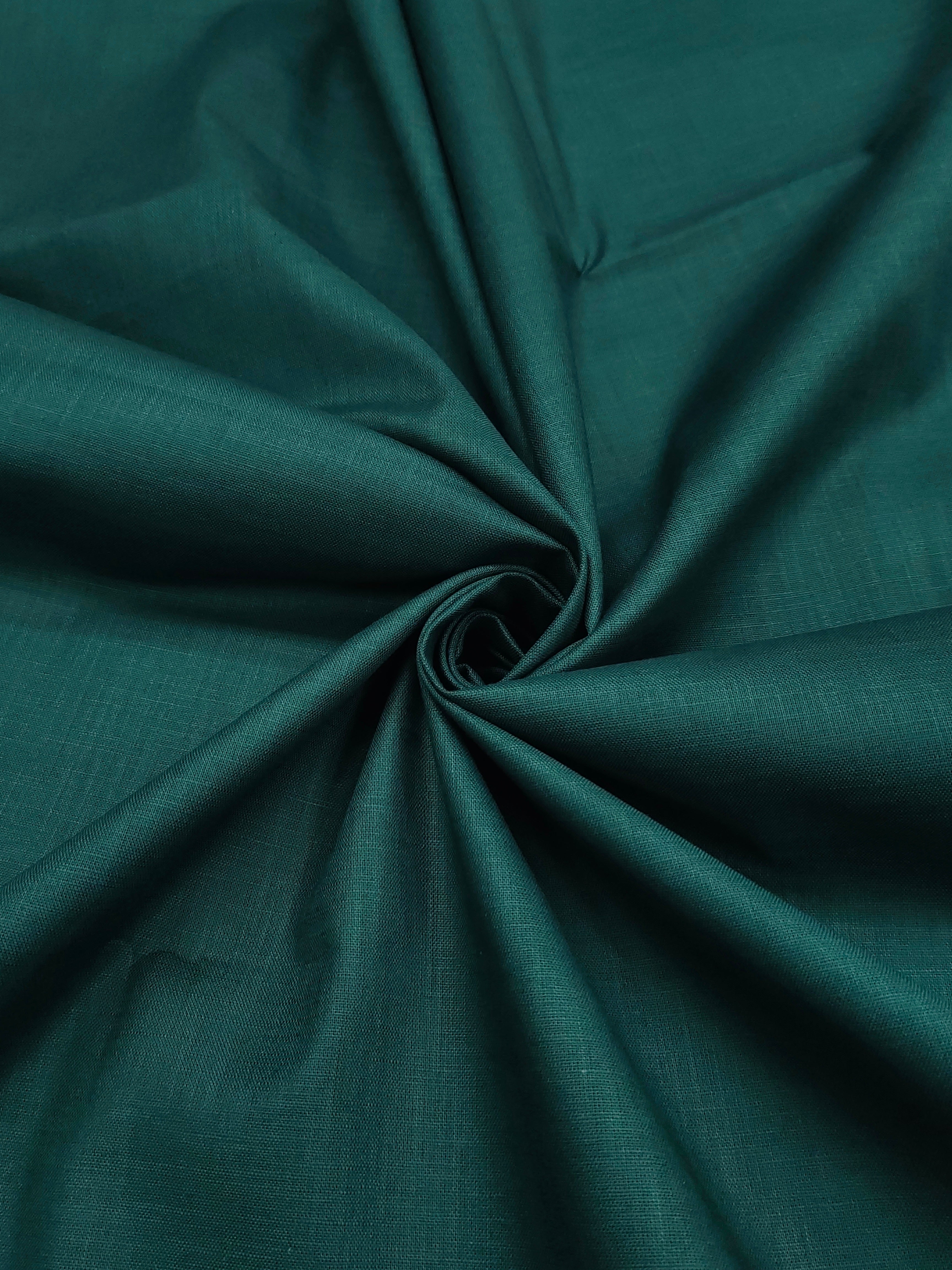 Teal Green Semi Linen Shirt Fabric