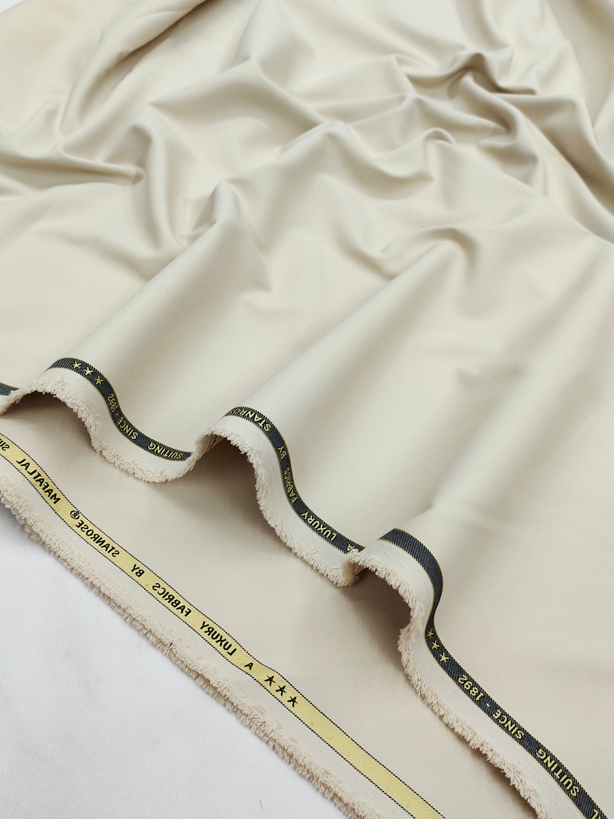 Deep Emerald Green & Vanilla Ivory Cotton Combo Fabric
