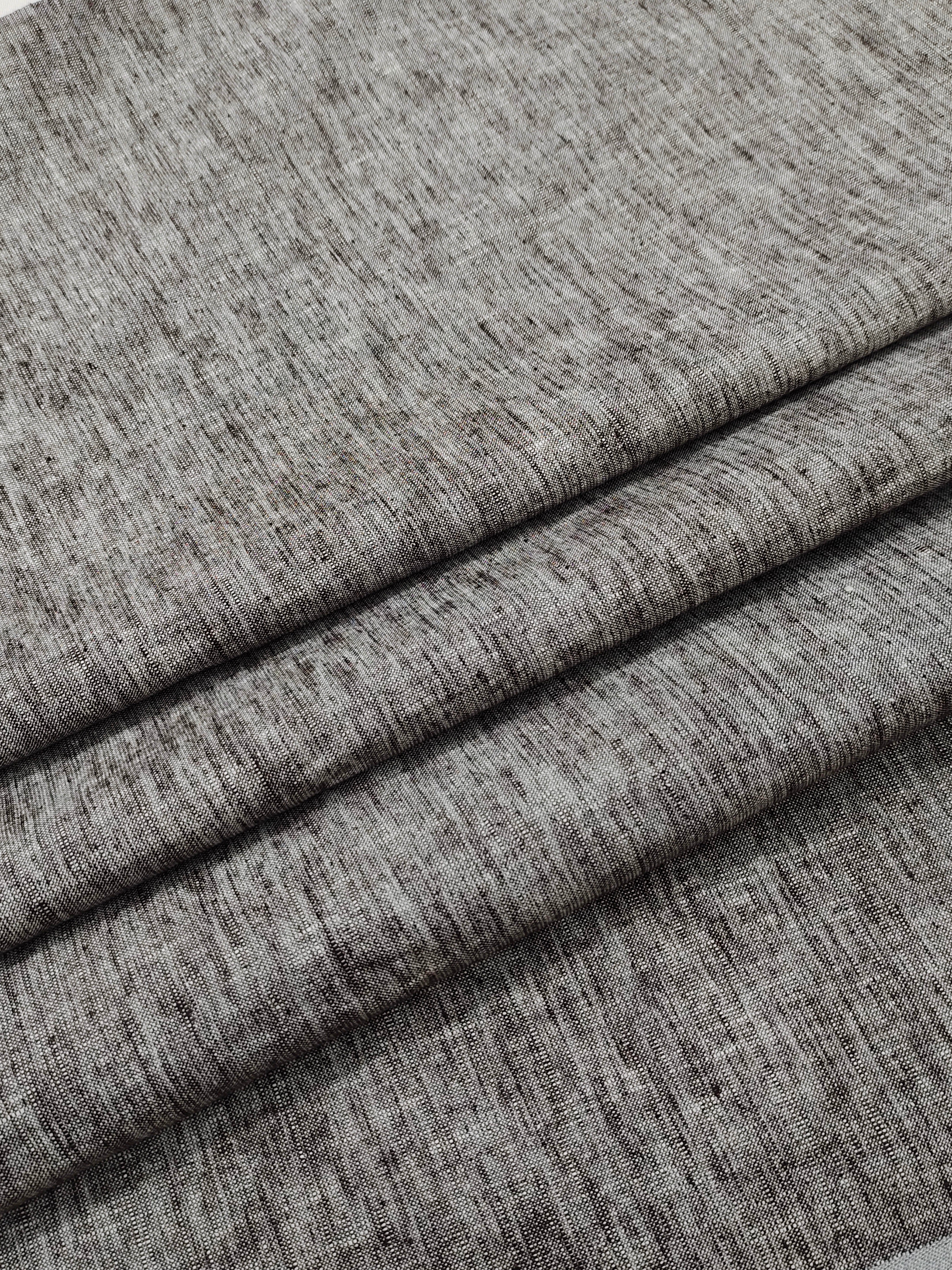 Premium Taupe Brown Mélange Linen Trouser Fabric – Soft & Breathable