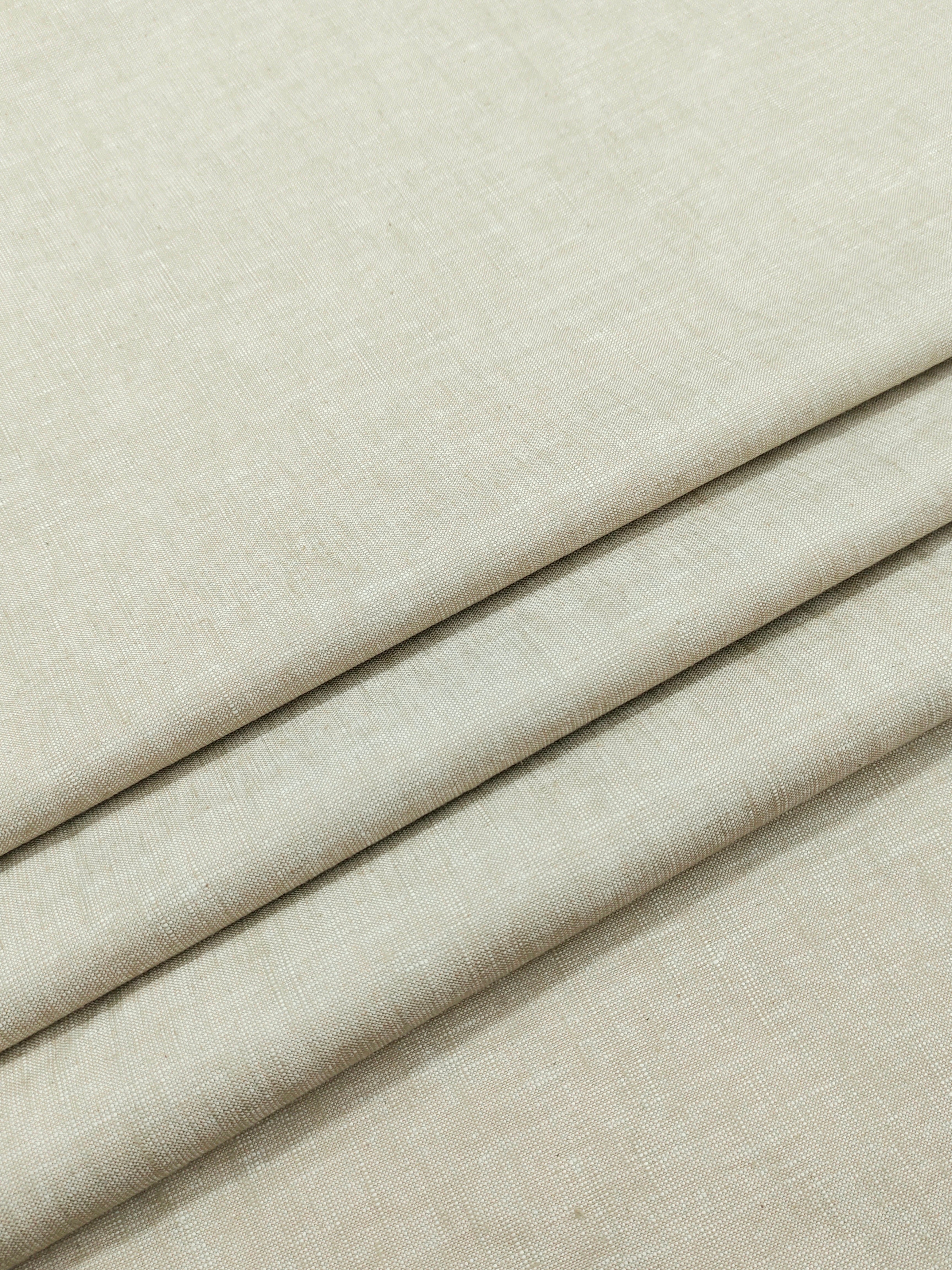 Premium Oatmeal Solid Linen Trouser Fabric – Soft & Breathable