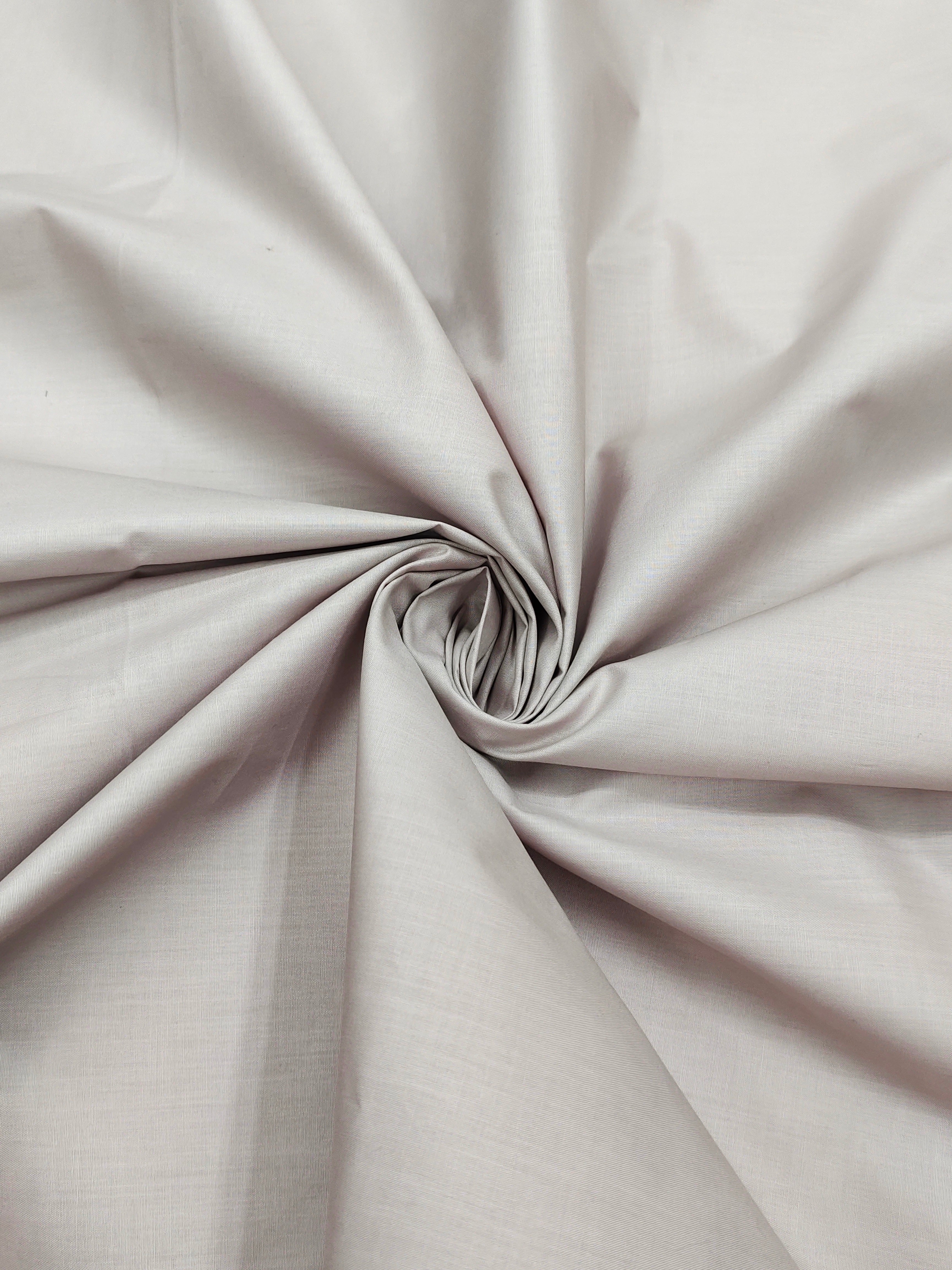 Premium Pearl Grey Solid Cotton Shirt Fabric – Soft & Breathable