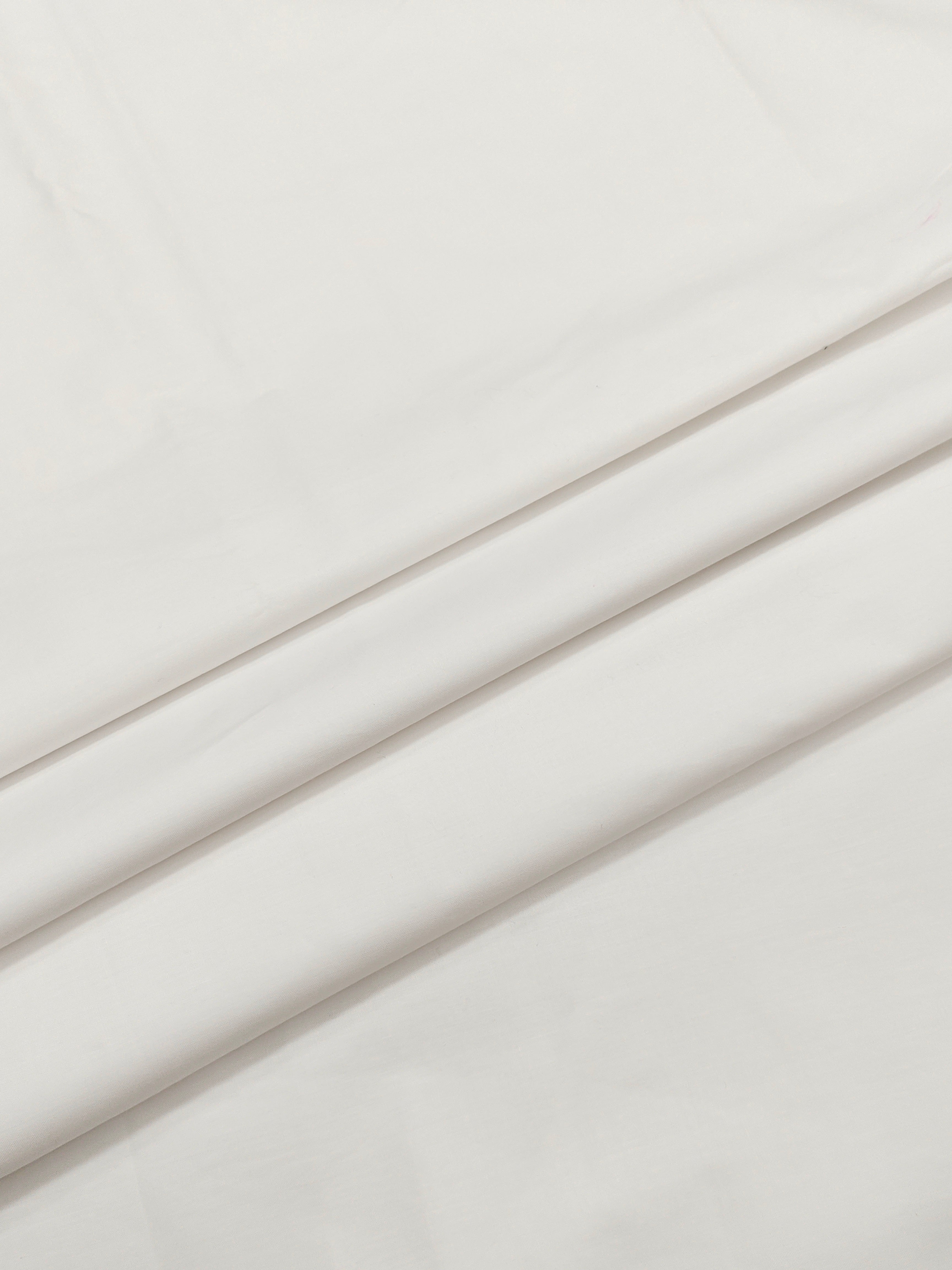 Premium Optic White Solid Cotton Shirt Fabric – Soft & Breathable