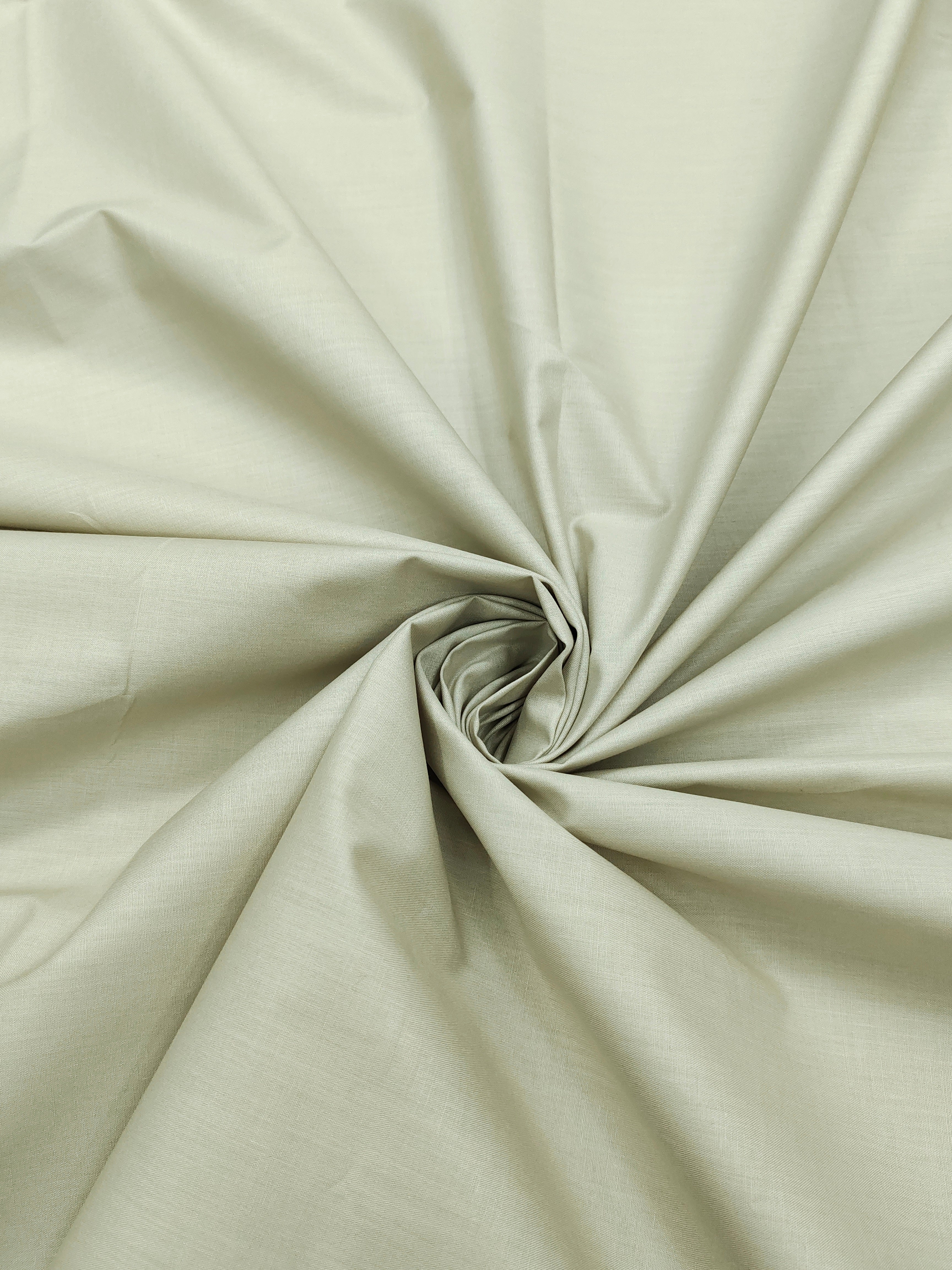 Premium Ivory Solid Cotton Shirt Fabric – Soft & Breathable
