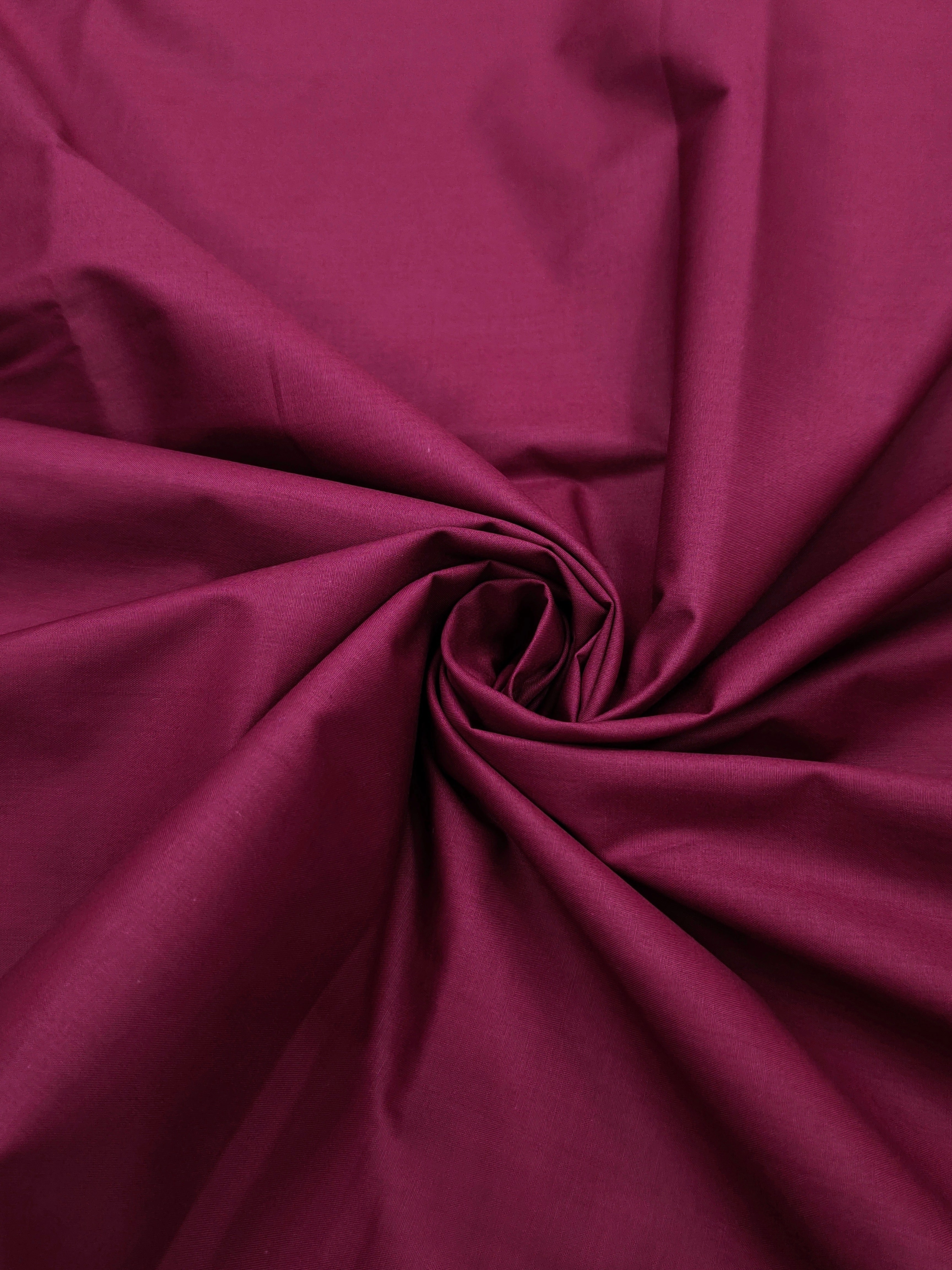 Premium Burgundy Solid Cotton Shirt Fabric – Soft & Breathable