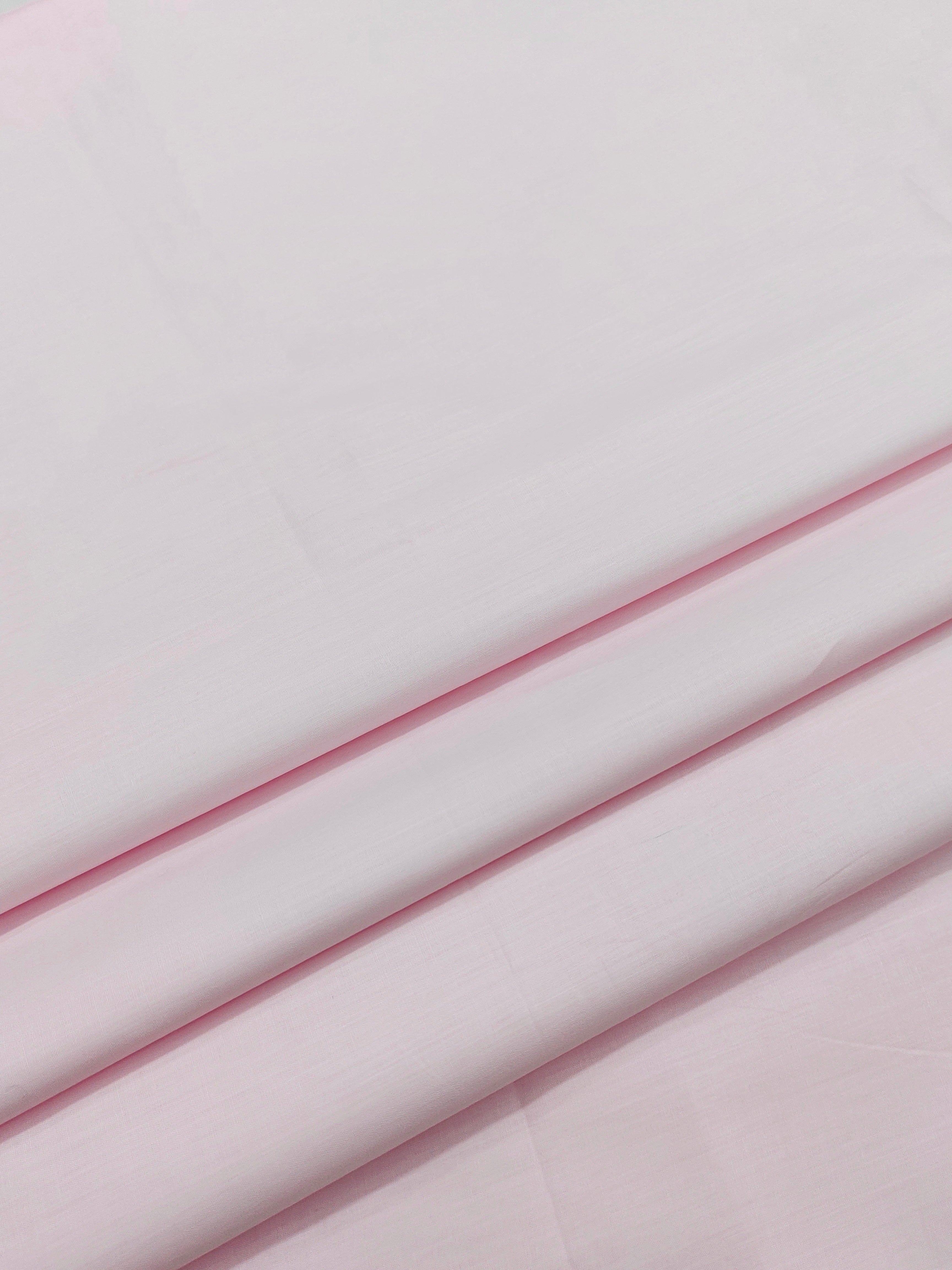 Premium Baby Pink Solid Cotton Shirt Fabric – Soft & Breathable