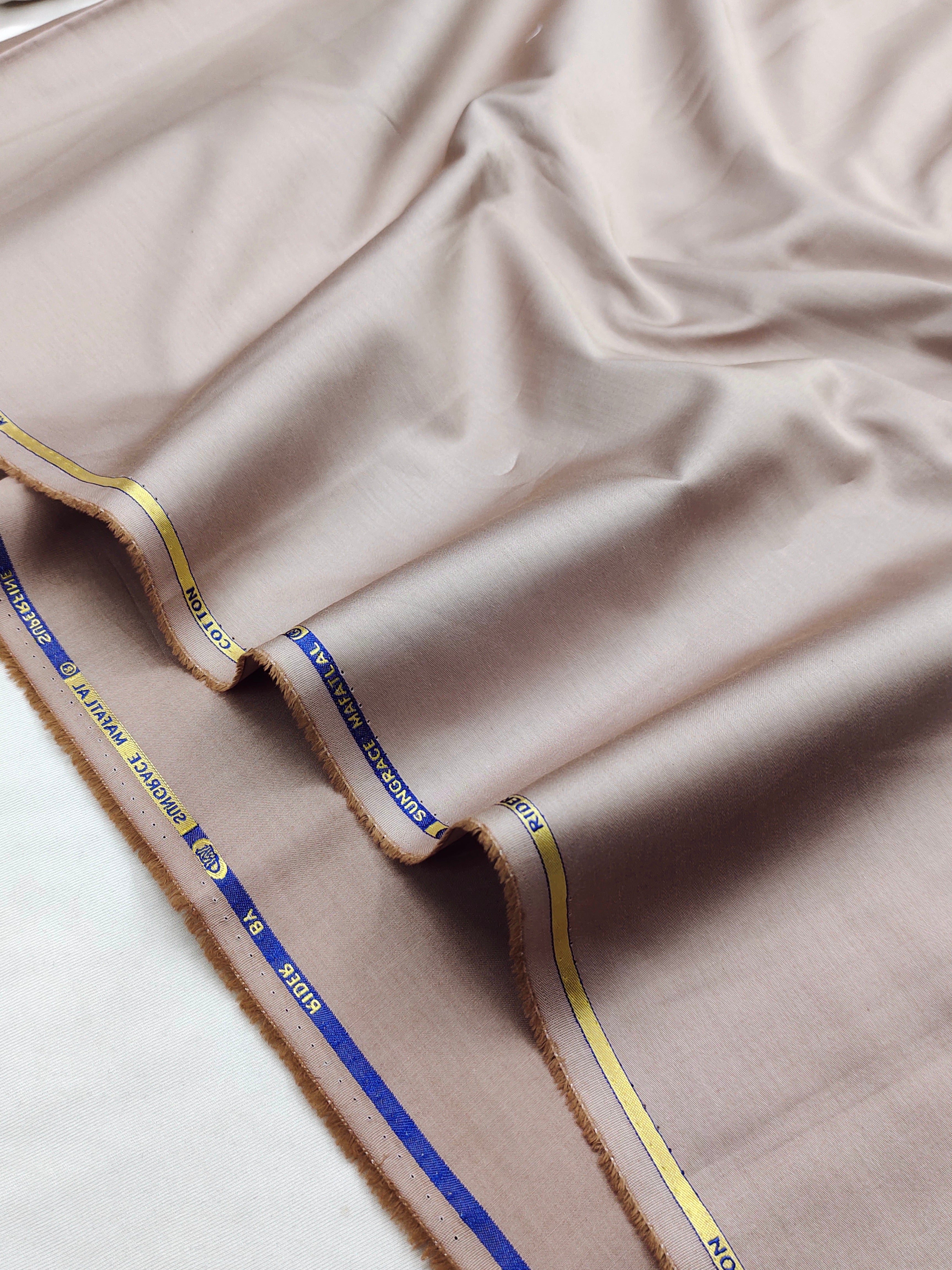Pearl Beige Cotton Shirt Fabric for Men – Breathable Material