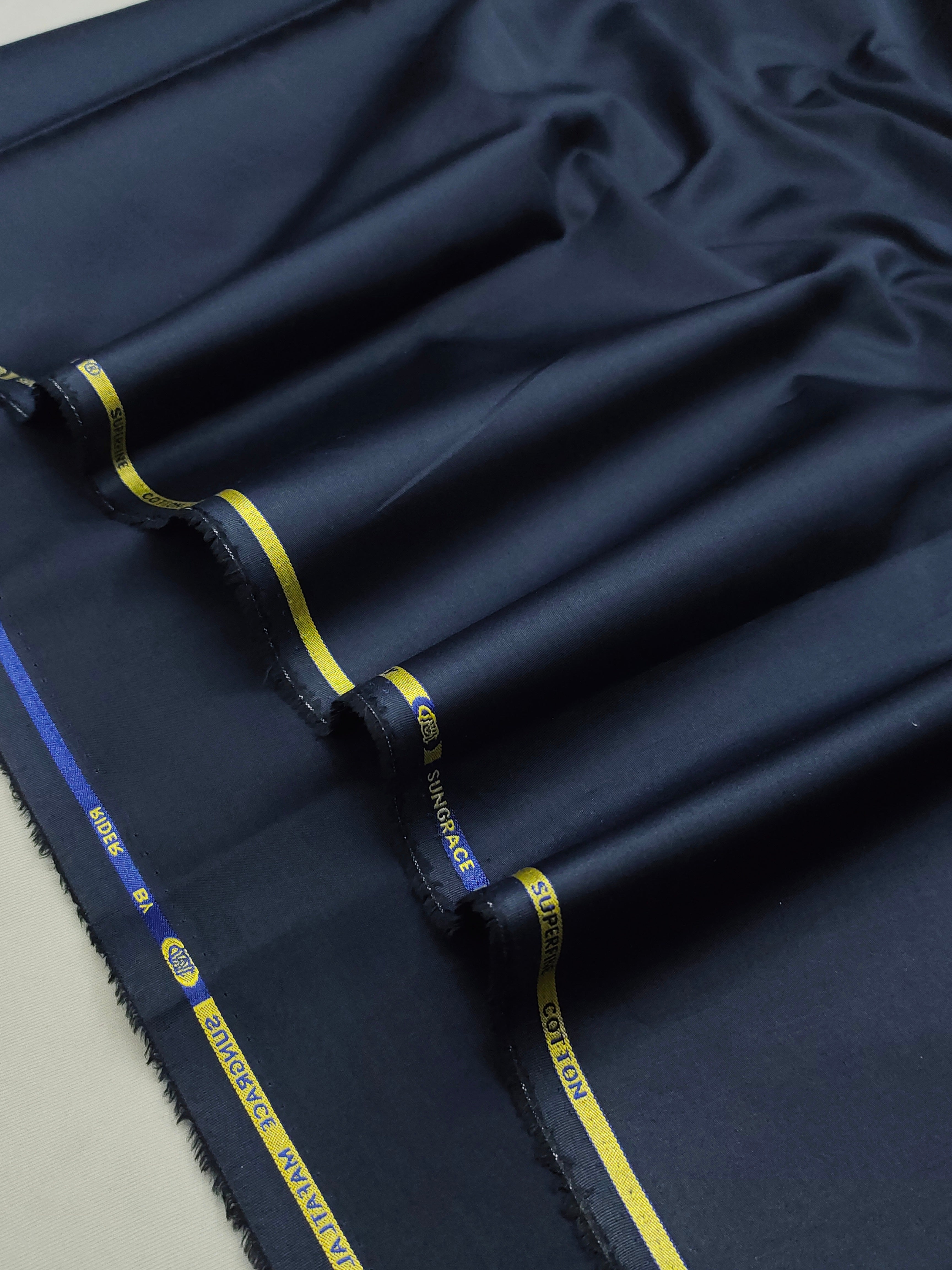 Sapphire Navy Blue Premium Cotton Trouser Fabric