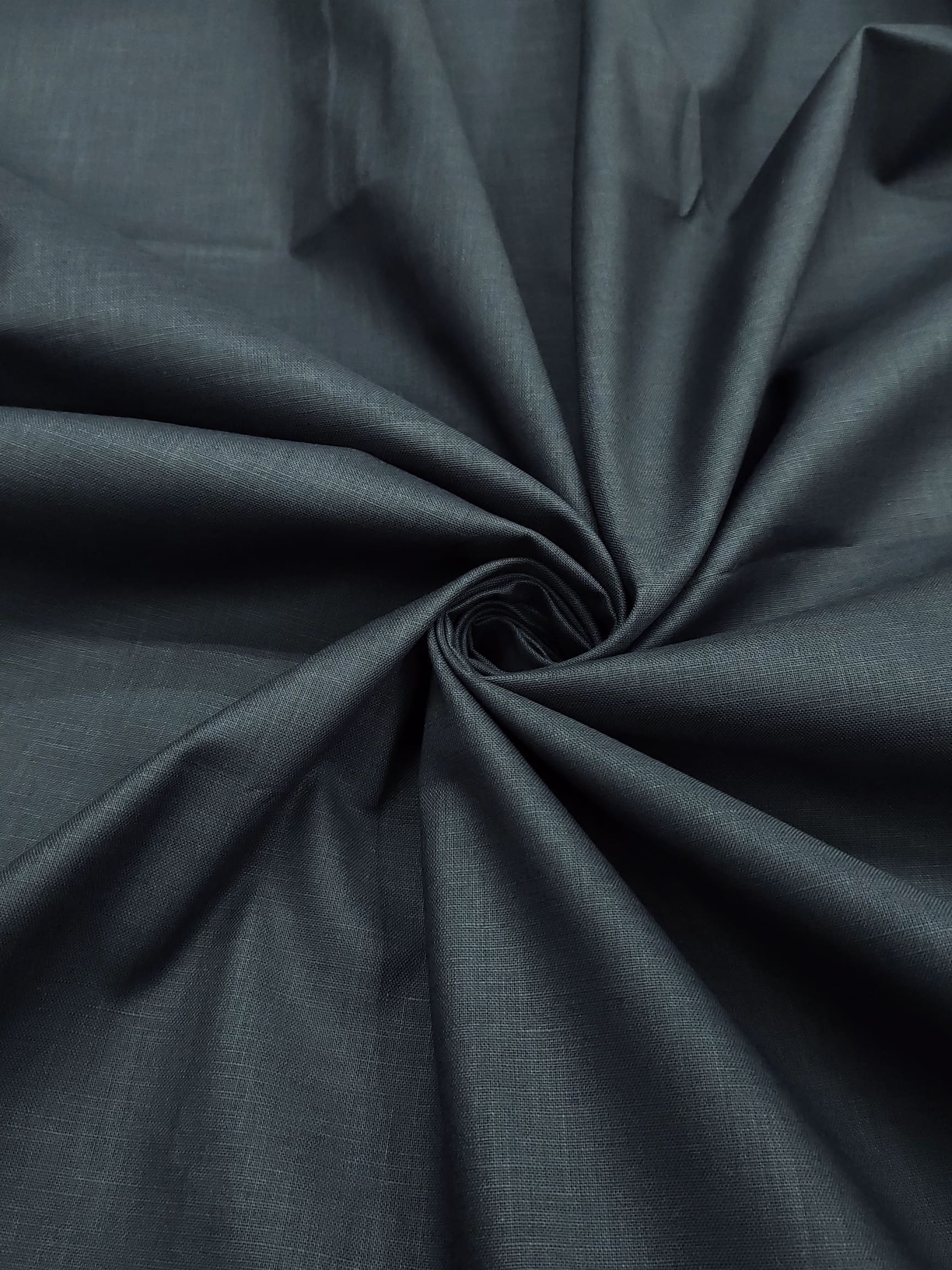 Charcoal Grey Semi Linen Fabric | Vastravira