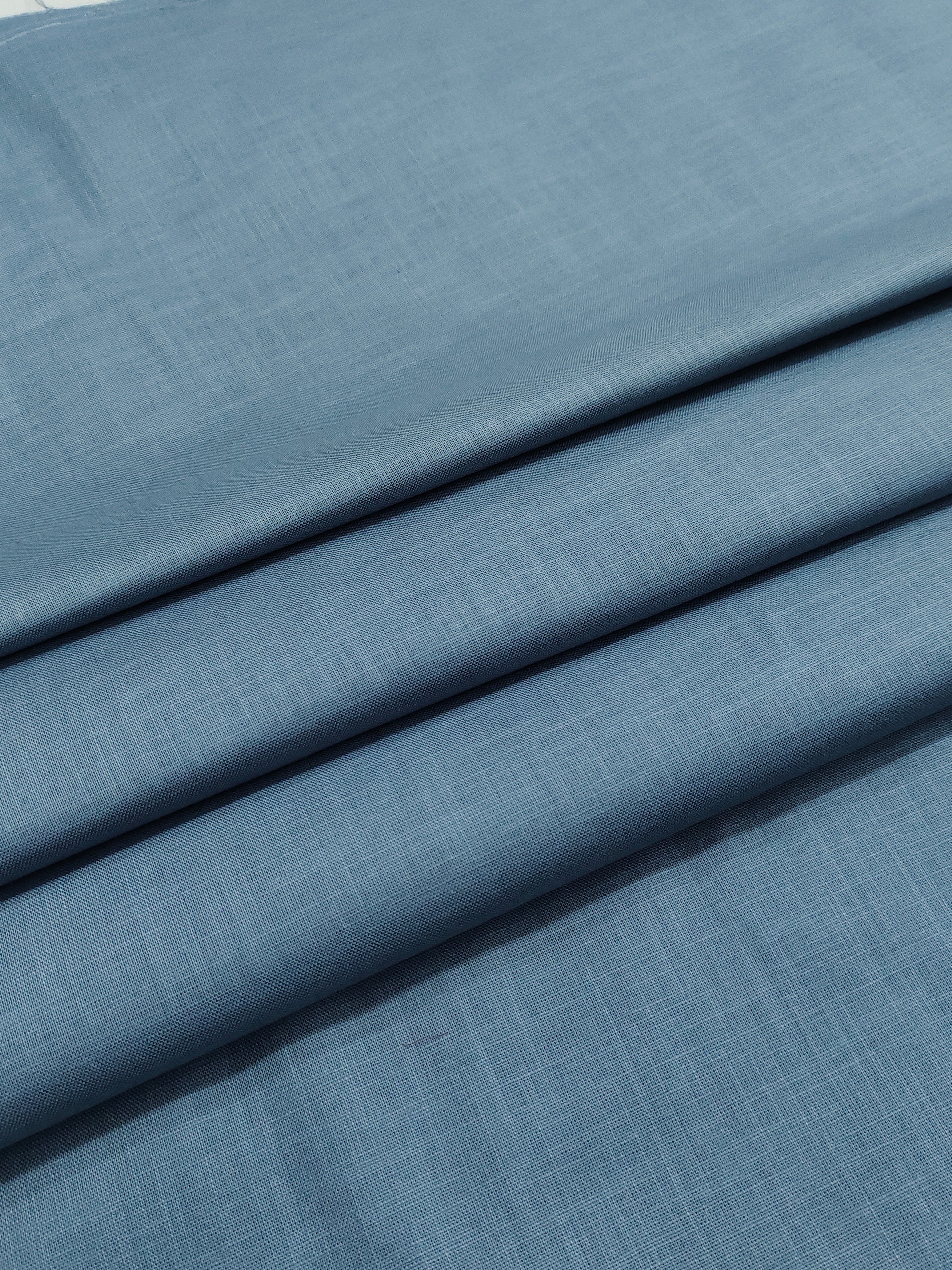Dusty Blue Semi Linen Shirt Fabric for Men