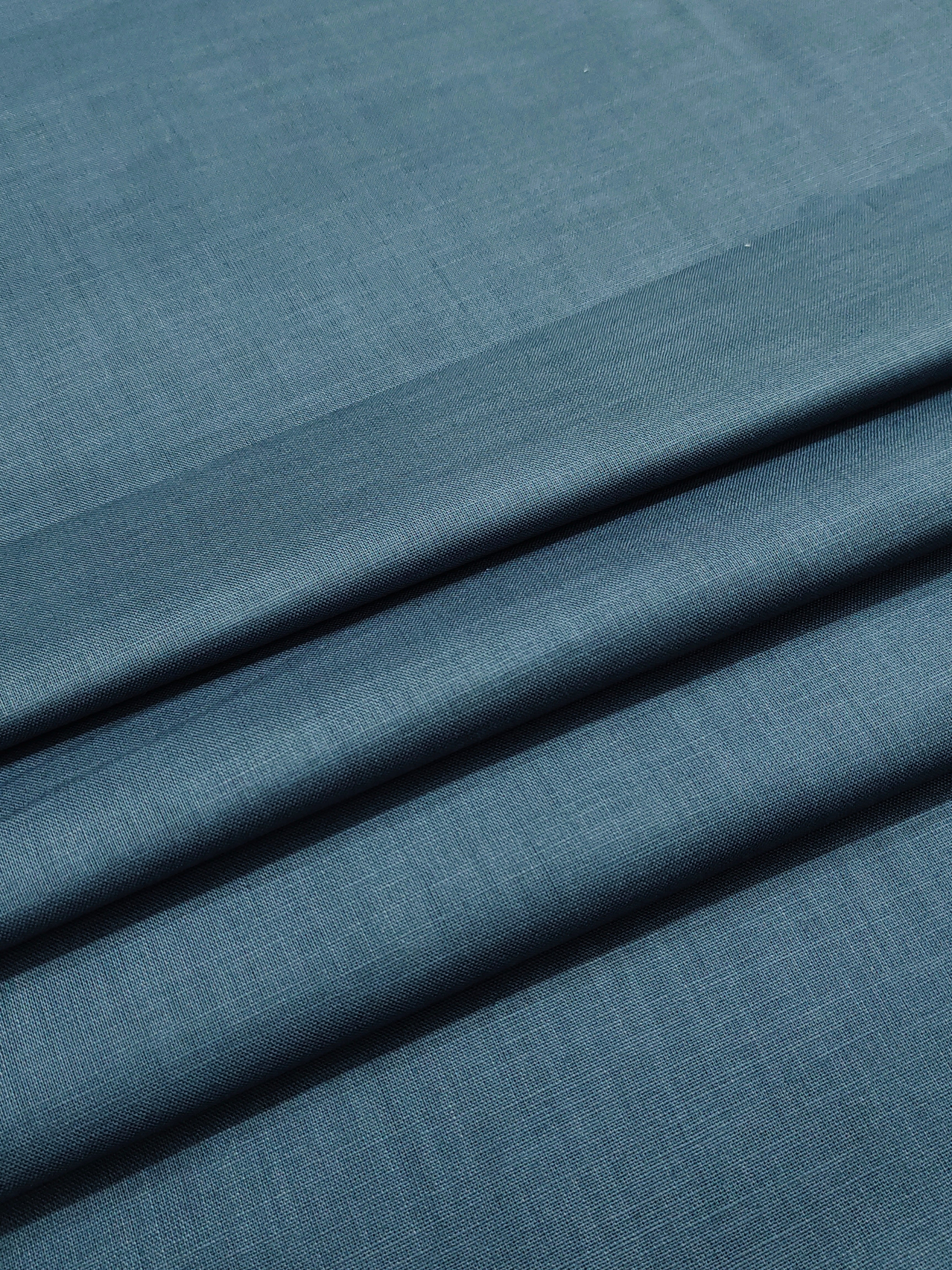 Deep Steel Blue Semi Linen Shirt Fabric