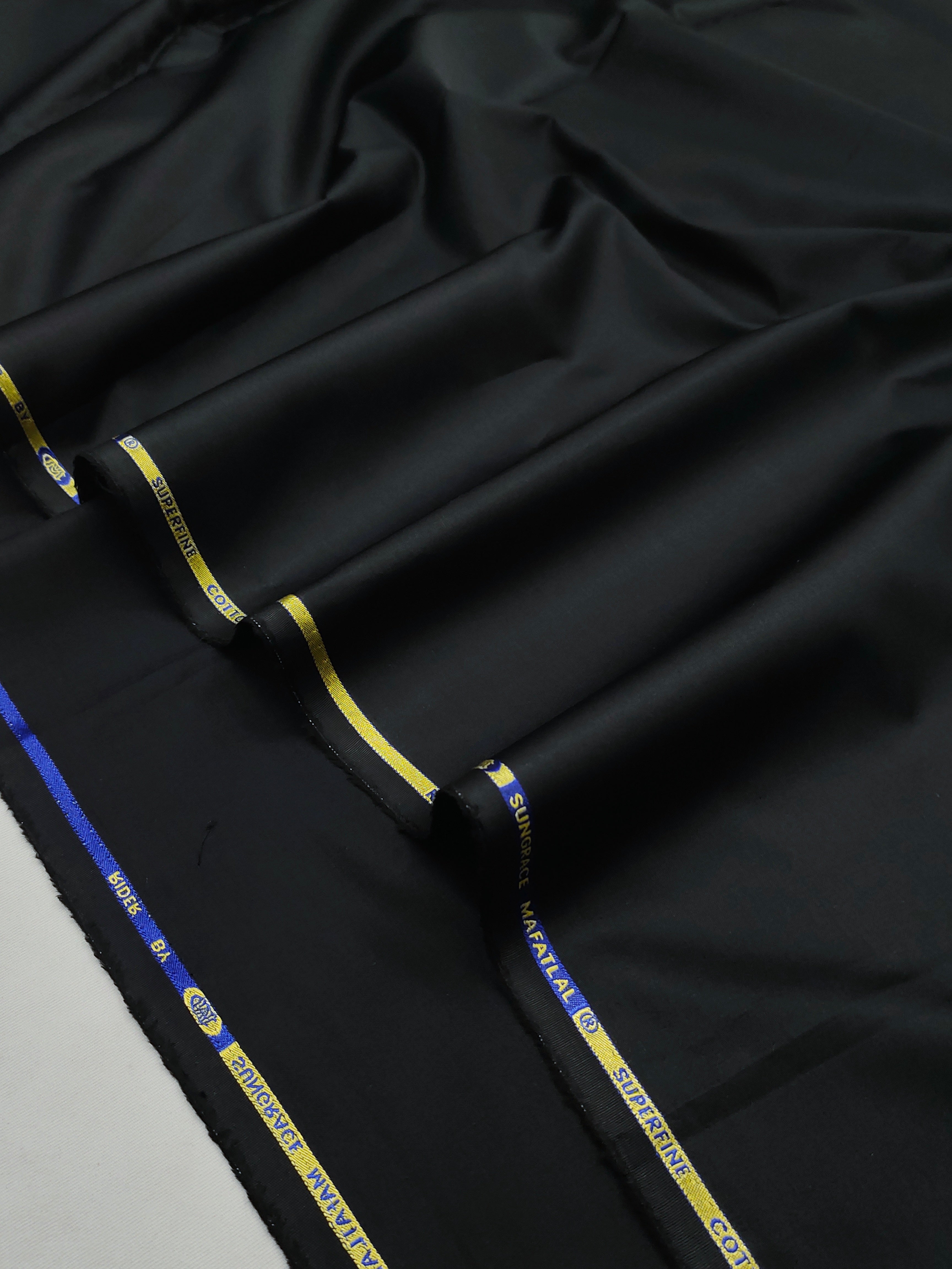 Midnight Black & Mushroom Beige Cotton Combo Fabric