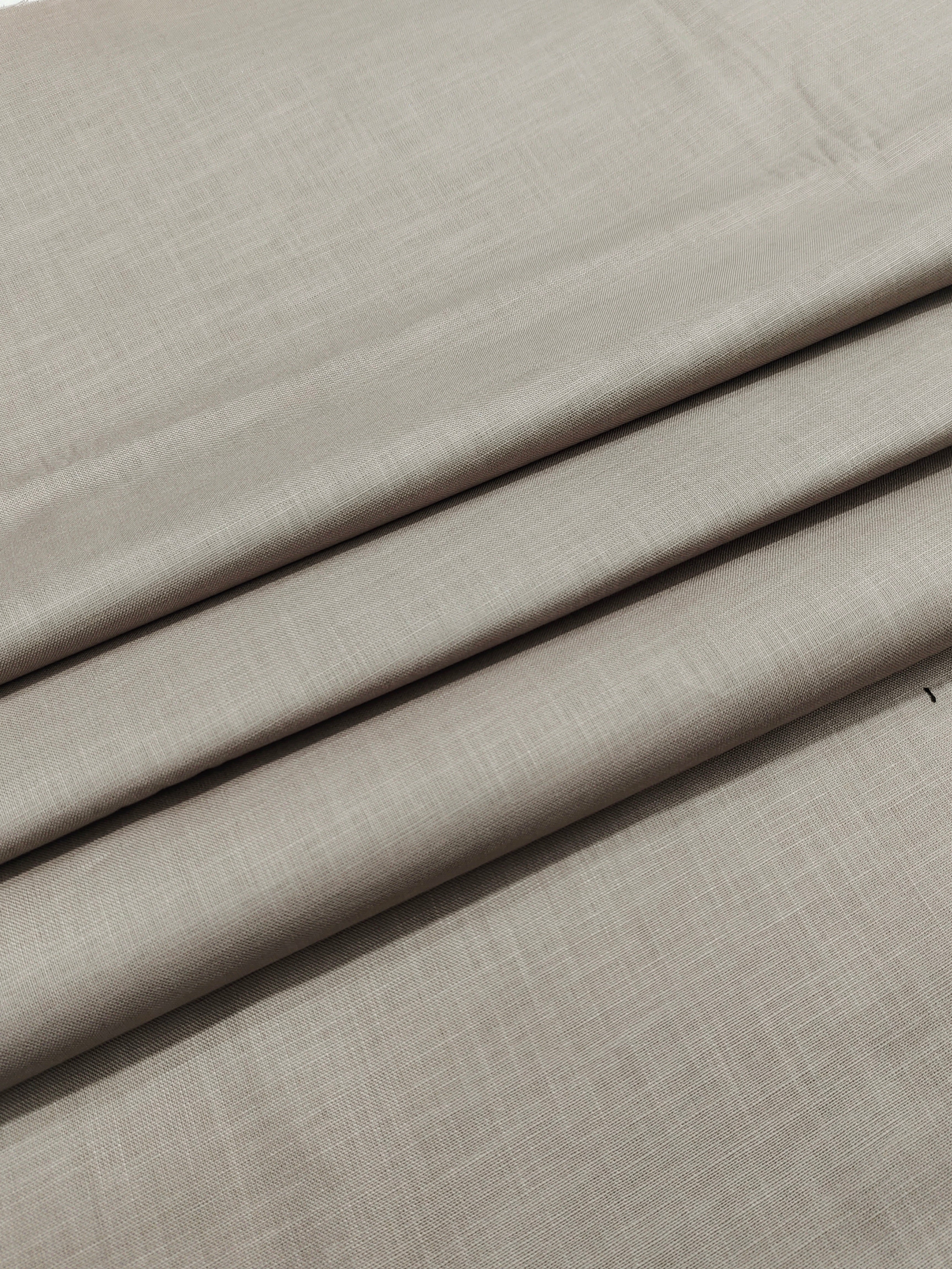 Mushroom Beige & Optical White Linen Combo Fabric for Men