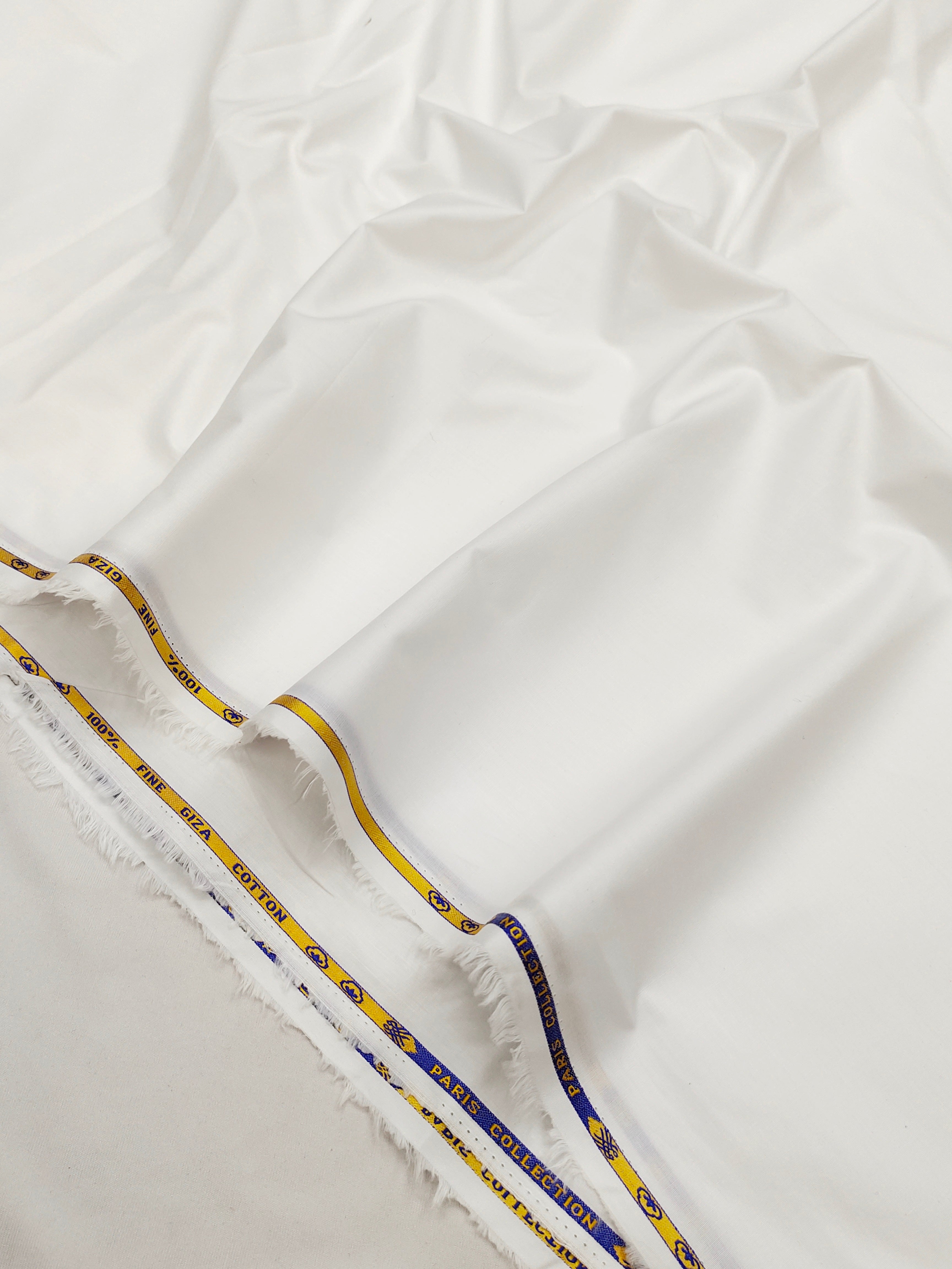 Optical White & Sapphire Navy Blue Cotton Combo Fabric