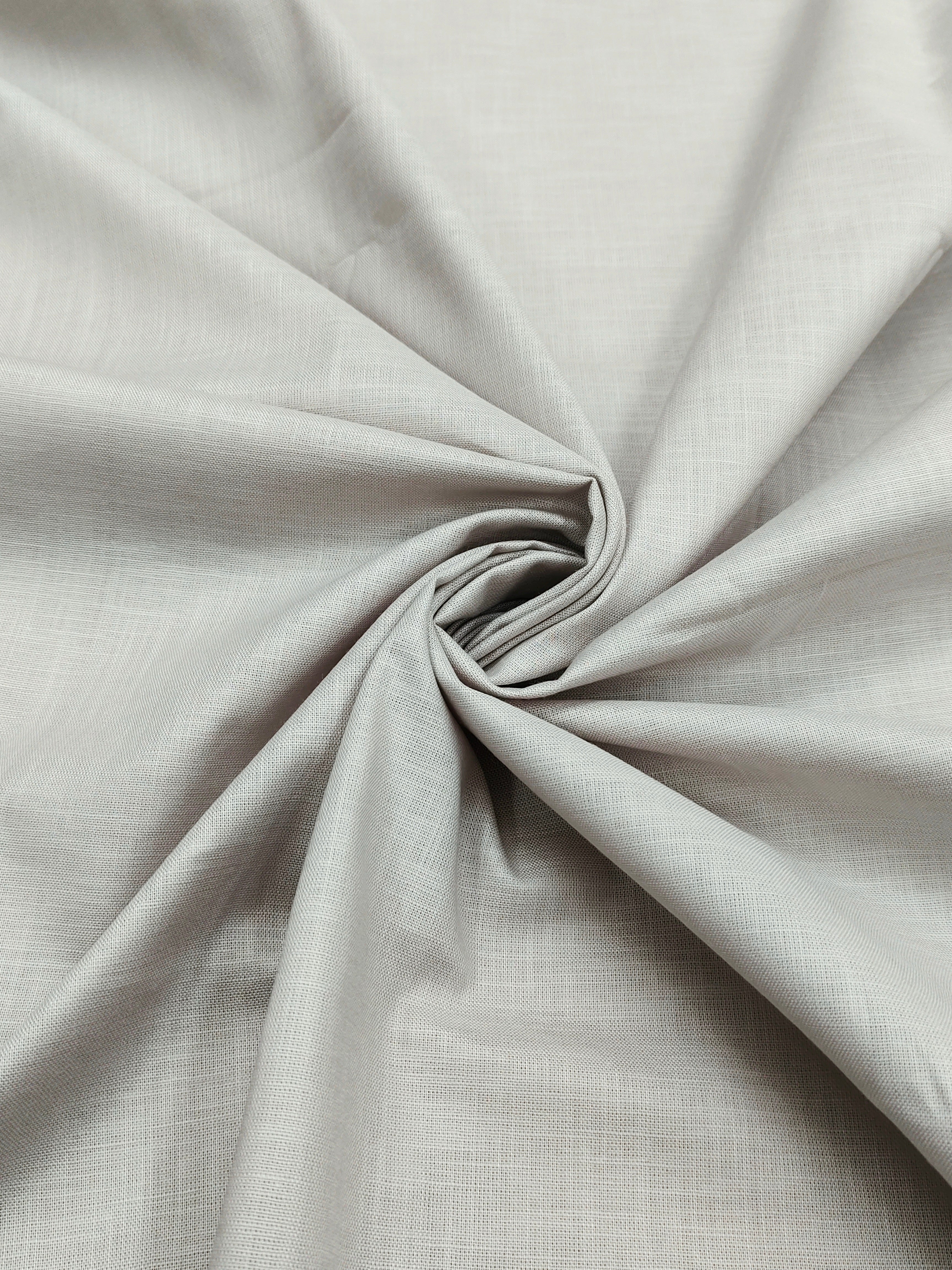 Charcoal Grey & Optical White Linen Combo Fabric for Men
