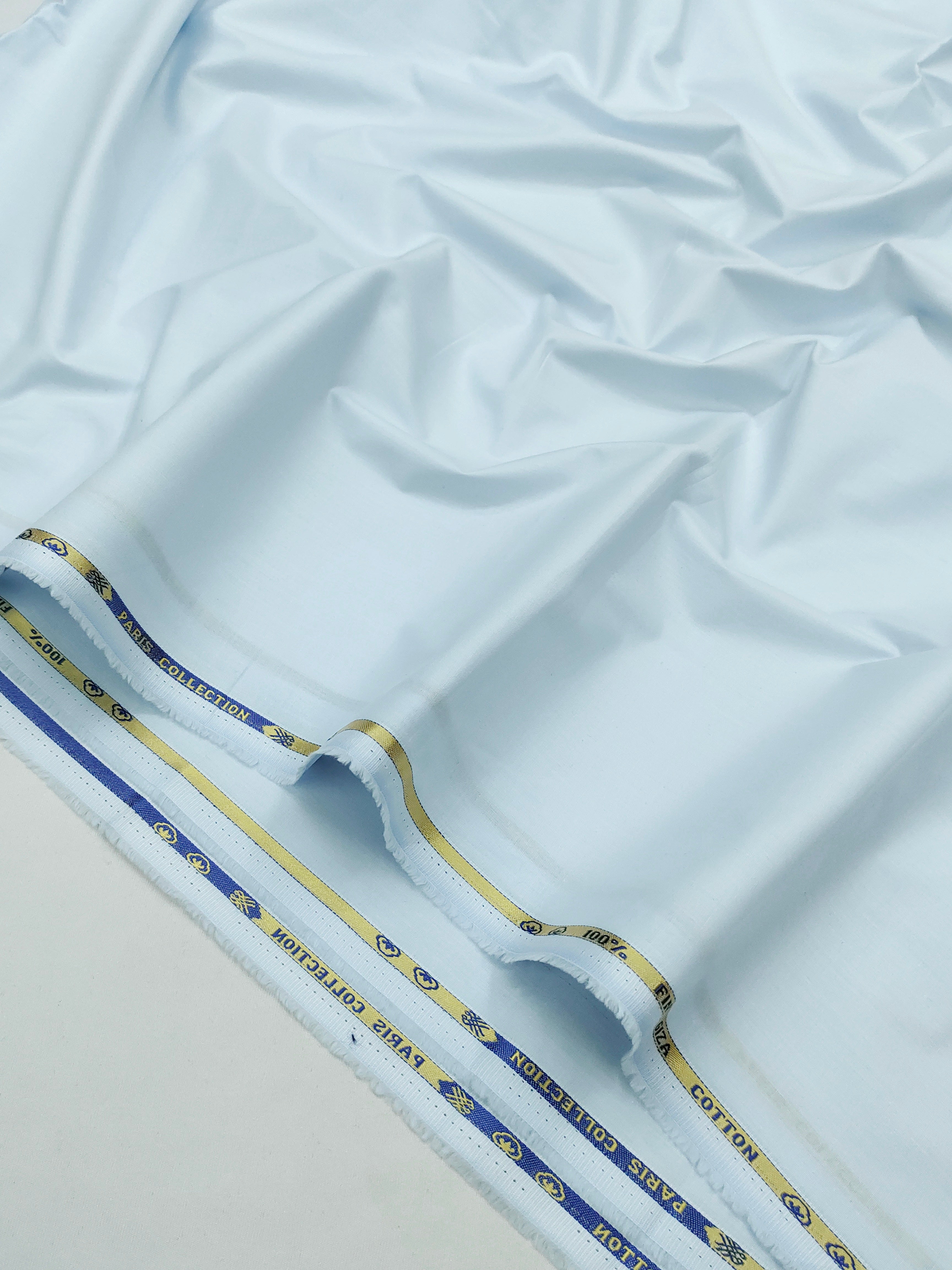Sky Blue & Midnight Black Cotton Fabric Combo for Men