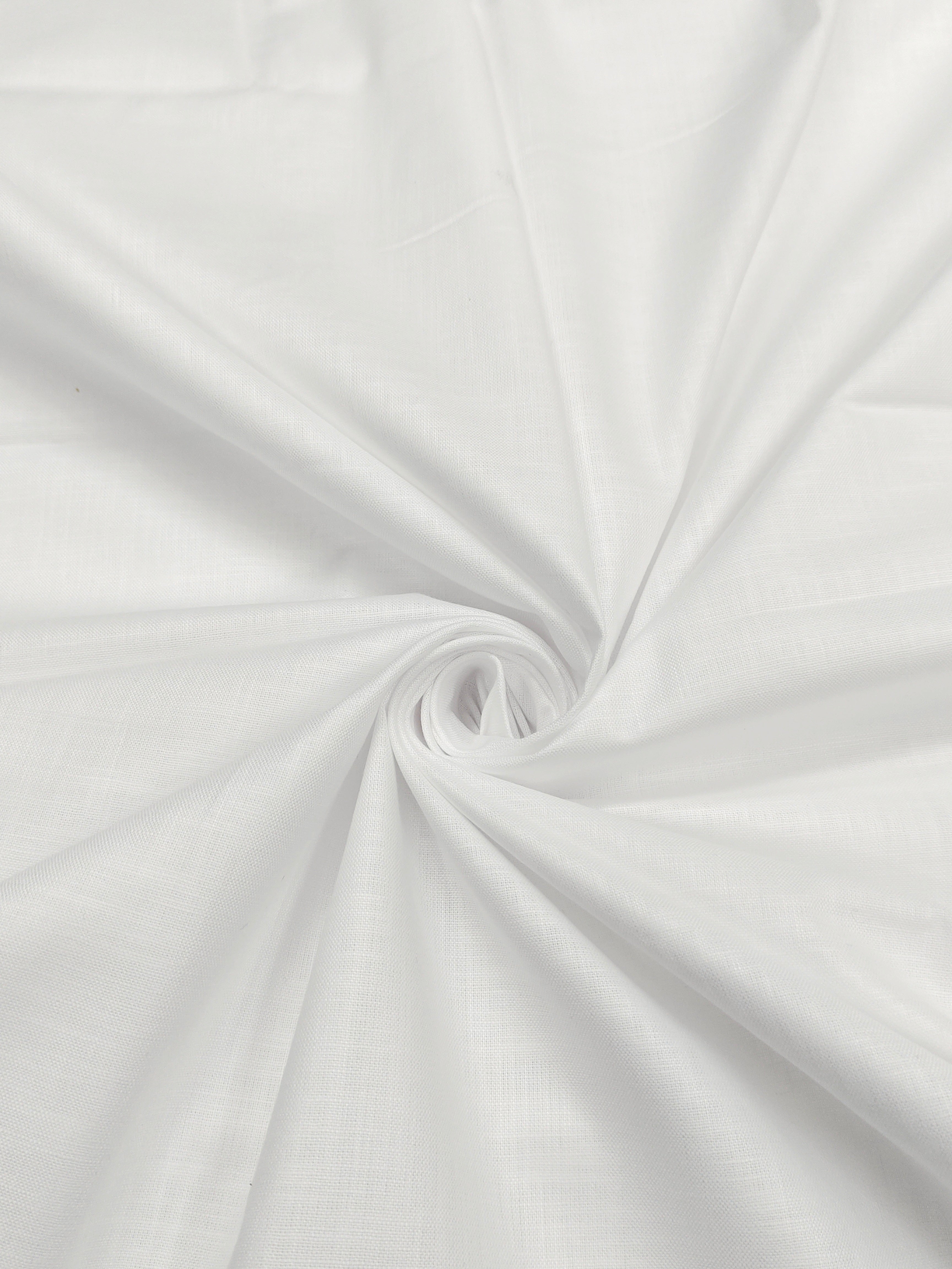 Soft Pearl White & Optical White Linen Combo Fabric for Men